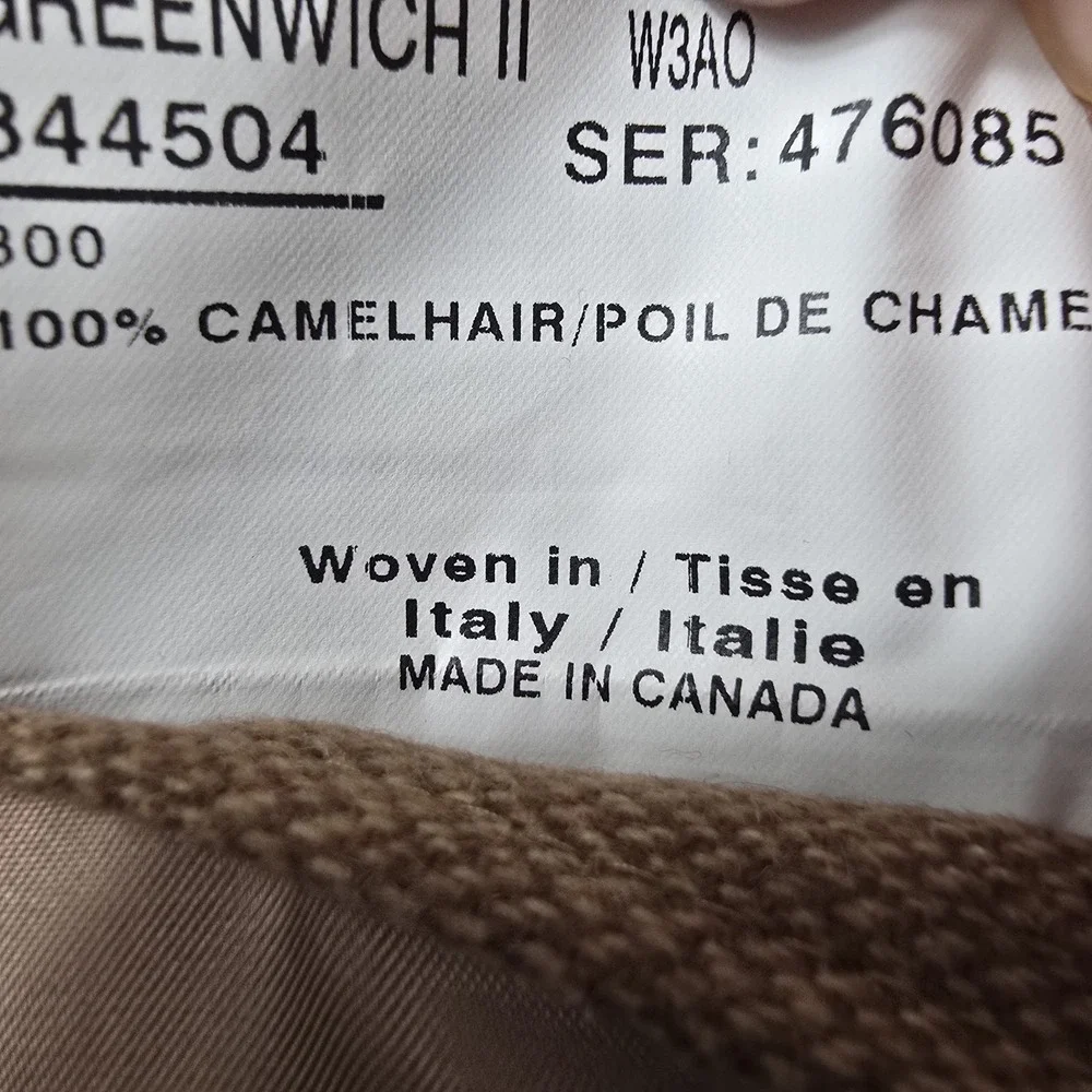 Samuelsohn Greenwich II Camelhair Sport Coat Men's Size 46R Brown 3 Button Notch
